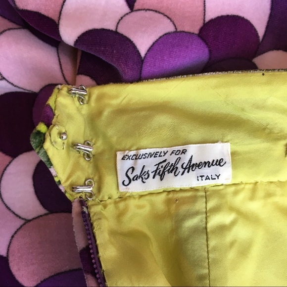 VTG Emilio Pucci Floral Velvet Cotton Skirt Set - Picture 13 of 15